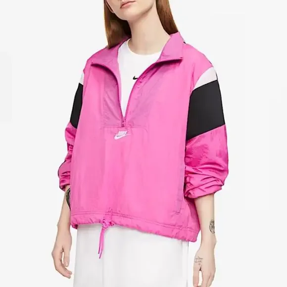 Nike pink pullover windbreaker retro 90s style small - Picture 1 of 7